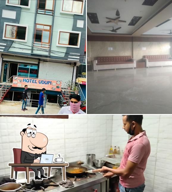 The interior of Hotel Udupi