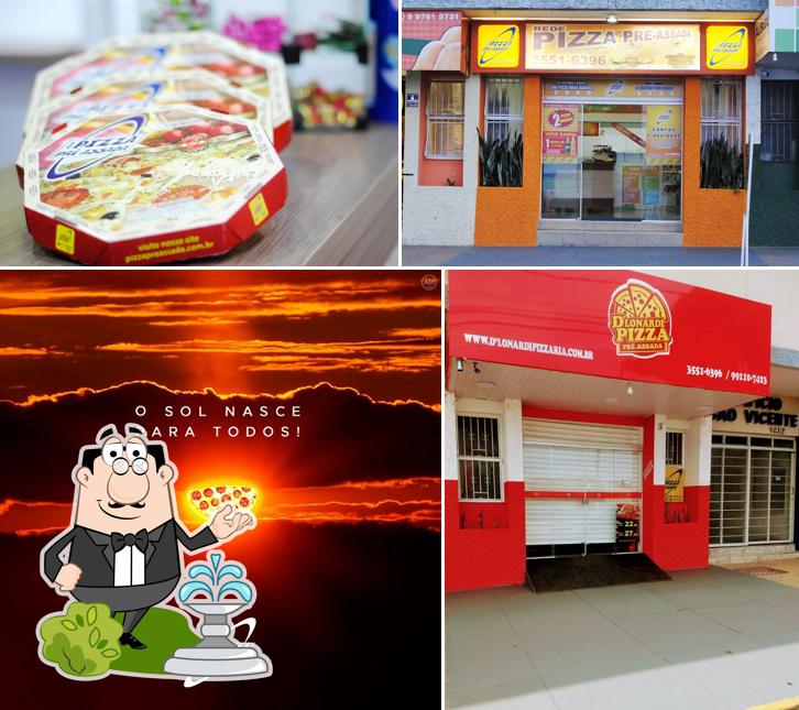Esta é a foto apresentando exterior e interior a Pizza Pré Assada