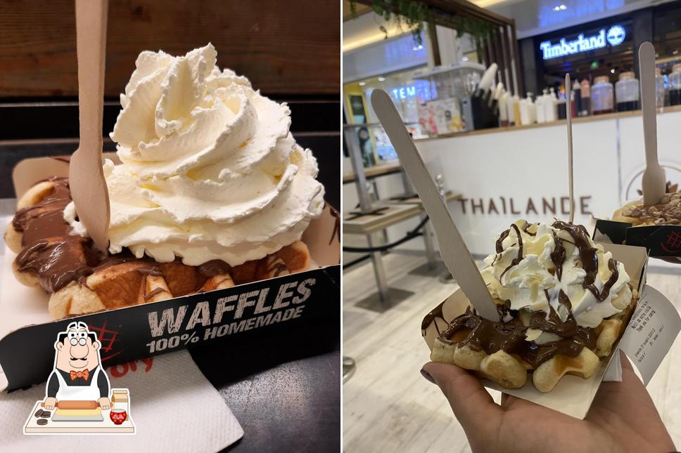 Waffle Factory Rosny 2 offre une variété de plats sucrés