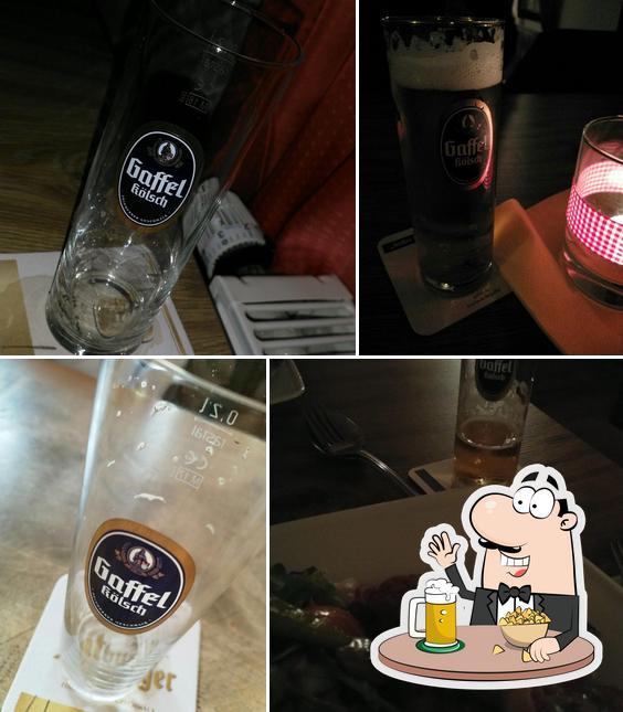 Enjoy a glass of light or dark beer