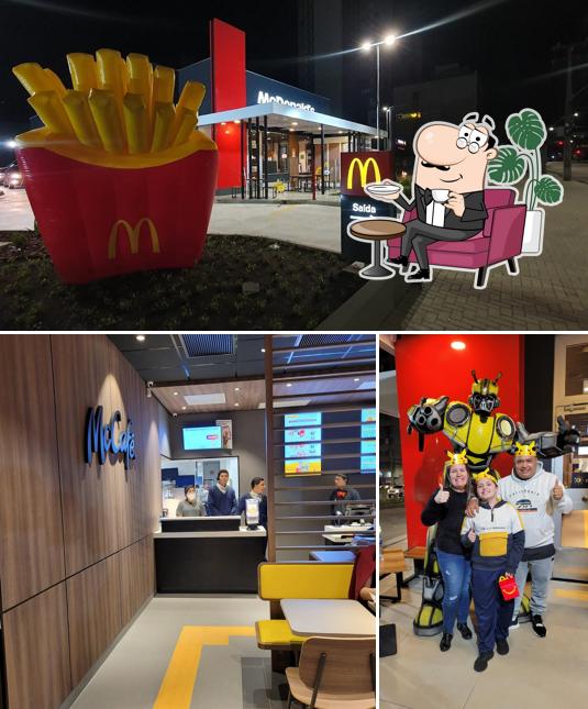 This is the image depicting interior and food at McDonald's