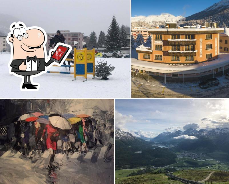 Puoi goderti l'aria fresca da seduto all'esterno di CORVATSCH – Hotel & Restaurant