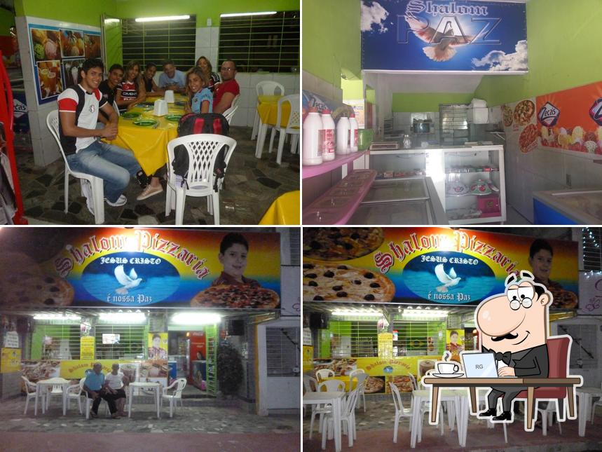 O interior do Shalom Pizzaria