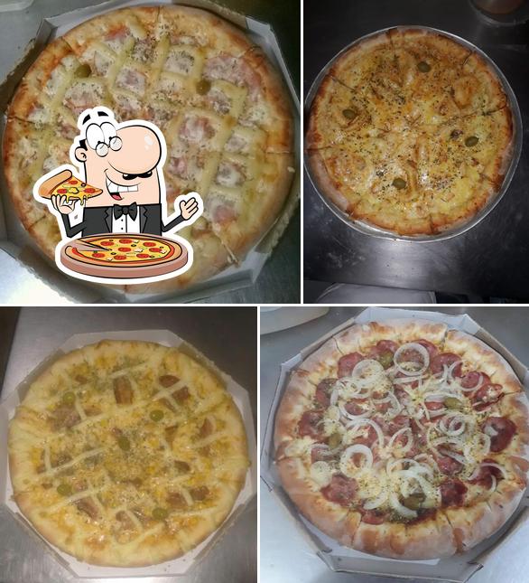 Peça diferentes variedades de pizza