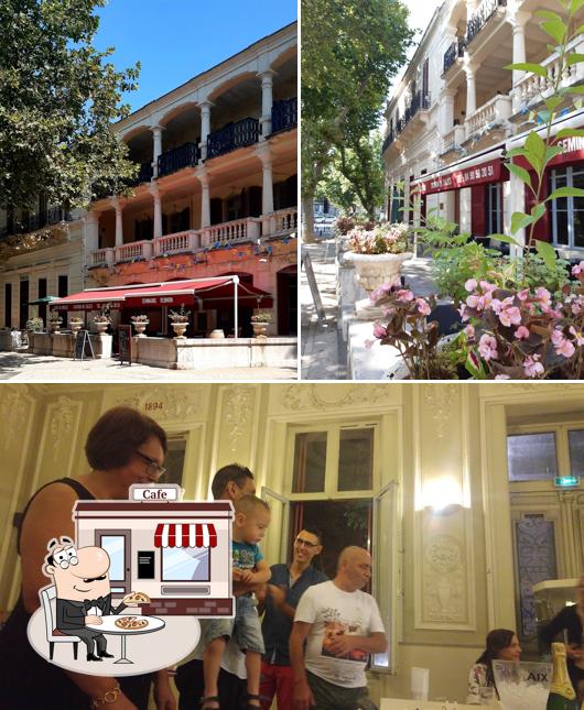 L’image de la extérieur et table à manger concernant Café Du Cercle