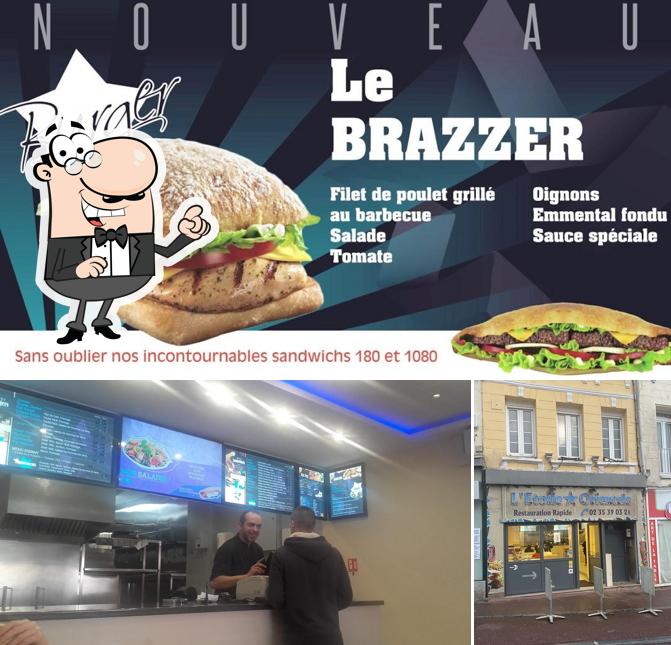 La intérieur et burger du restaurant