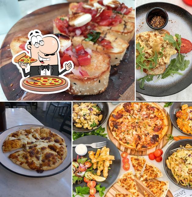 Try out pizza at Craft espresso & bar