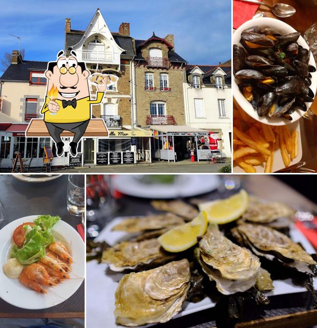 Choisissez de nombreux repas à base de fruits de mer proposés par L'Aviron