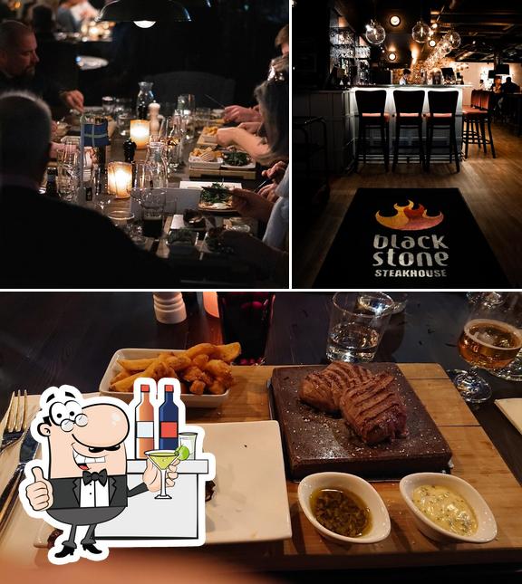 Посмотрите на это фото, где видны барная стойка и еда в Blackstone Steakhouse Gävle