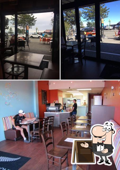 Check out the picture showing exterior and interior at Sol Cafe