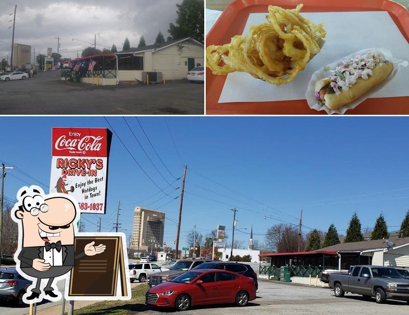 The photo of Ricky's Drive In’s exterior and food