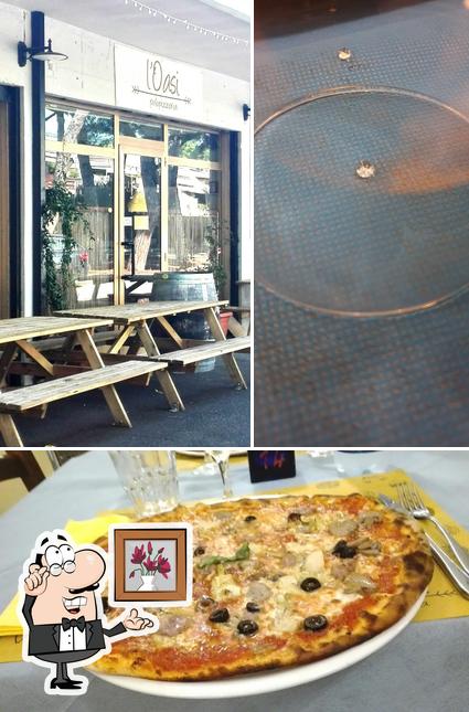 Voici la photo représentant la intérieur et pizza sur L'oasi Pizzeria Ristorante