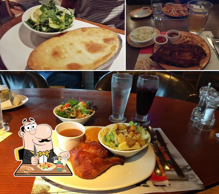 Voici l’image représentant la nourriture et table à manger sur Restaurant et bar St-Hubert