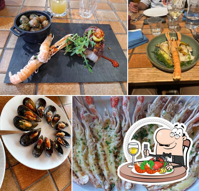 Prenez différents plats à base de fruits de mer proposés par Arrantzaleak L'auberge aux Poissons