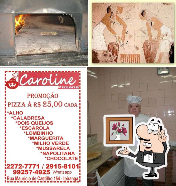 O interior do Pizzaria Caroline