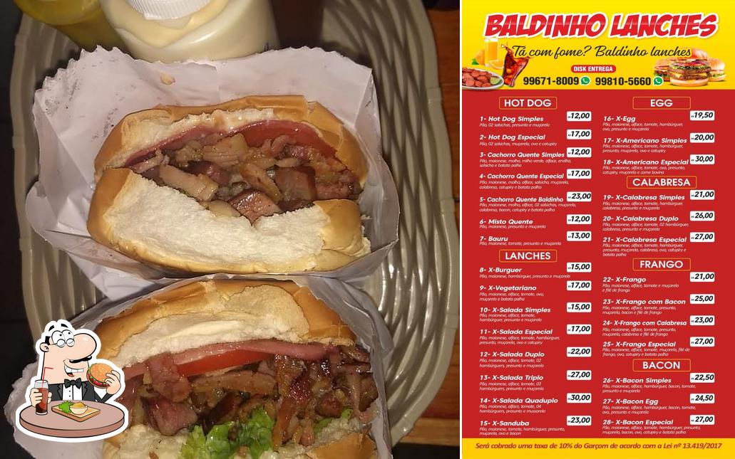 Os hambúrgueres do Baldinho lanches irão saciar diferentes gostos