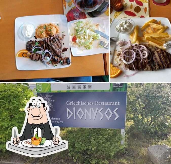 The photo of food and exterior at Dionysos-Holm