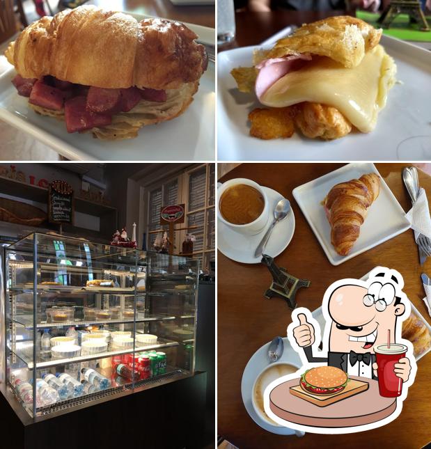Peça um hambúrguer no La Croissantèrie