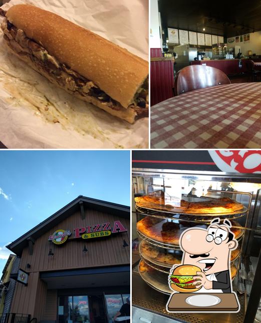 Get a burger at Spinelli's Pizza & Subs Restaurant