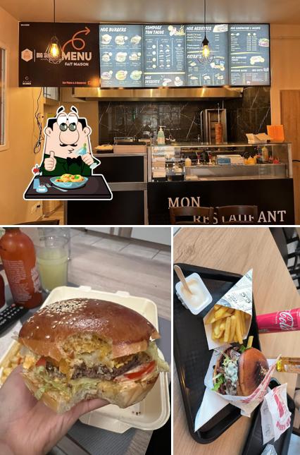 Voici la photo indiquant la nourriture et intérieur sur BIG Burger Nancy