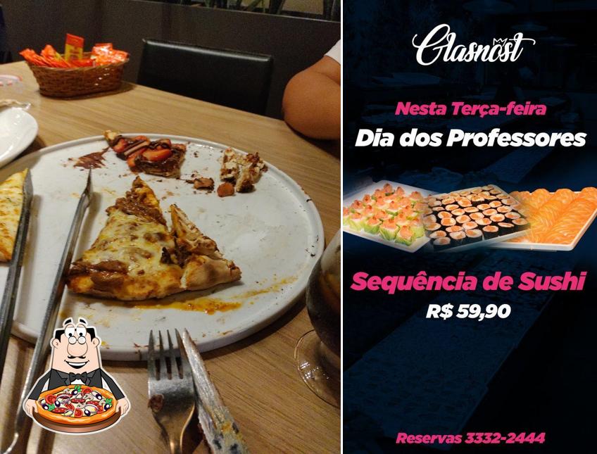 Experimente pizza no Pizzaria Glasnost