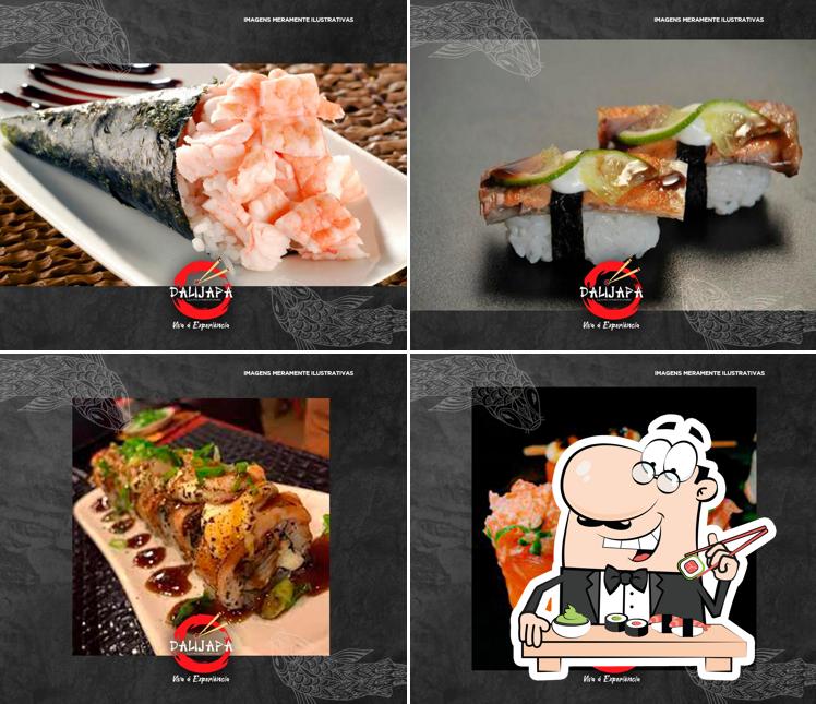 Rolos de sushi são disponibilizados no Dalijapa Campina Grande