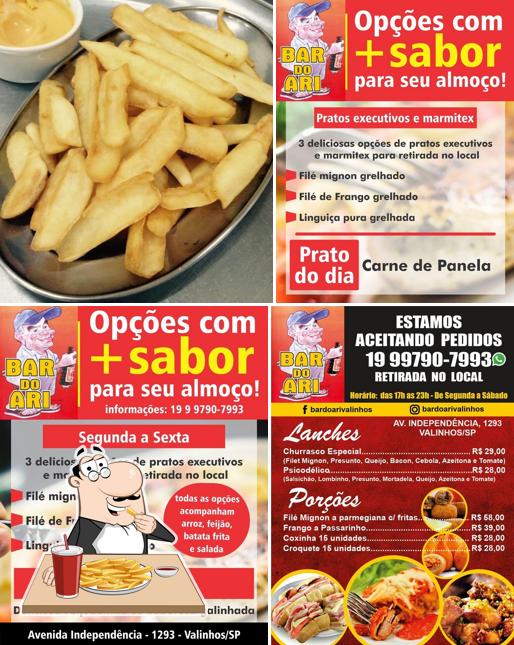 Prove cbatatas fritas francesas no BAR DO ARI