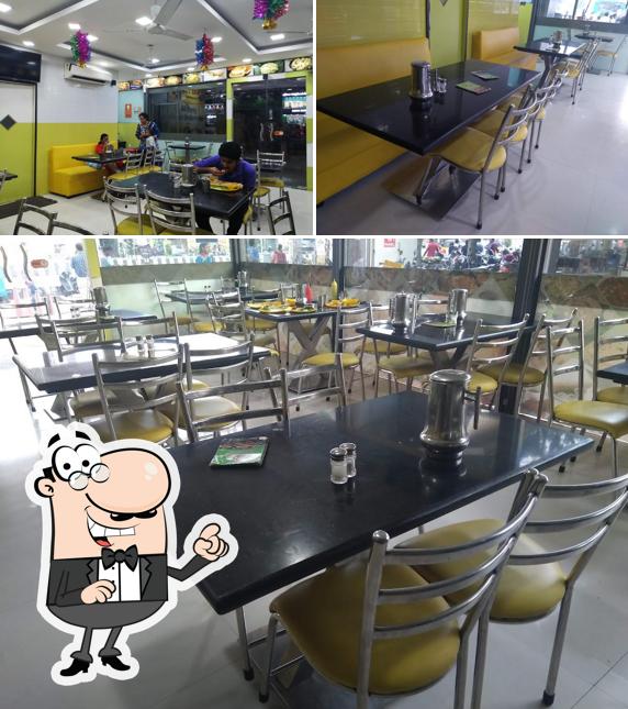 Take a seat at one of the tables at Hot Dosai