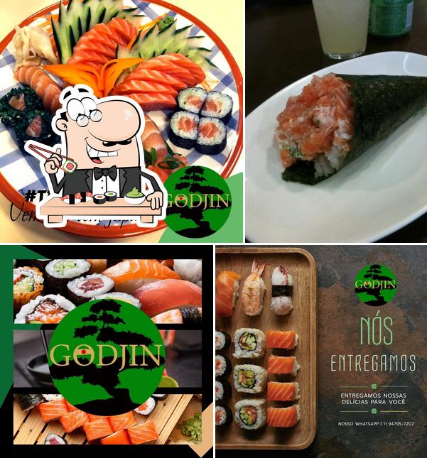 Prove diferentes opções de sushi