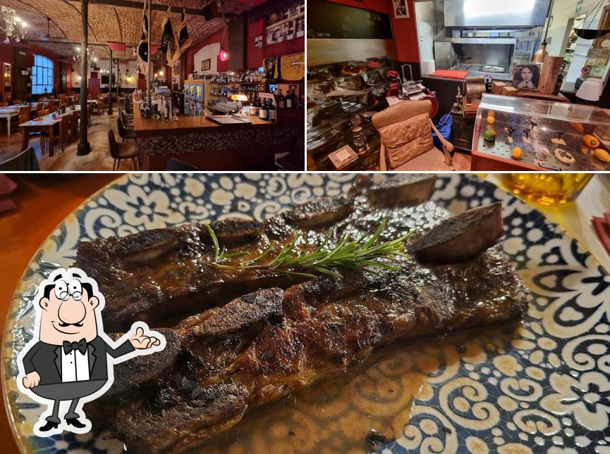 La interni e cibo del ristorante