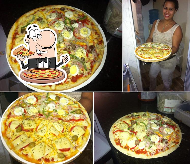 Escolha pizza no Villa Brasil