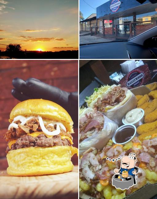 Confira a foto mostrando comida e exterior no Hollywood Burguer