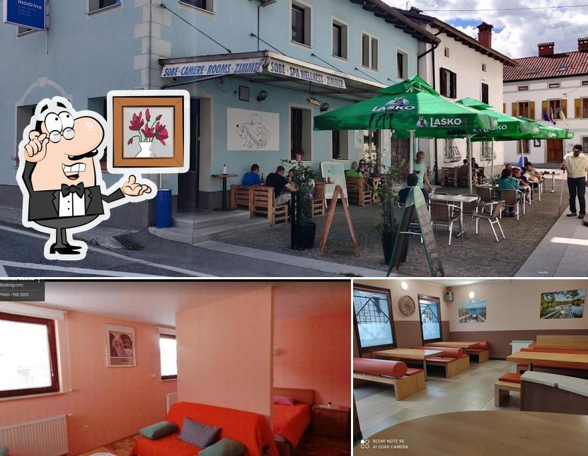 Gli interni di Modrina Pizza and rooms