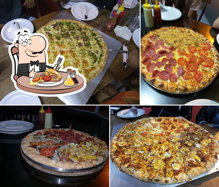 Escolha pizza no Pizzaria Mundo dos Pasteis