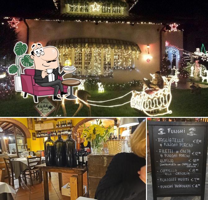 La interni e lavagna del ristorante
