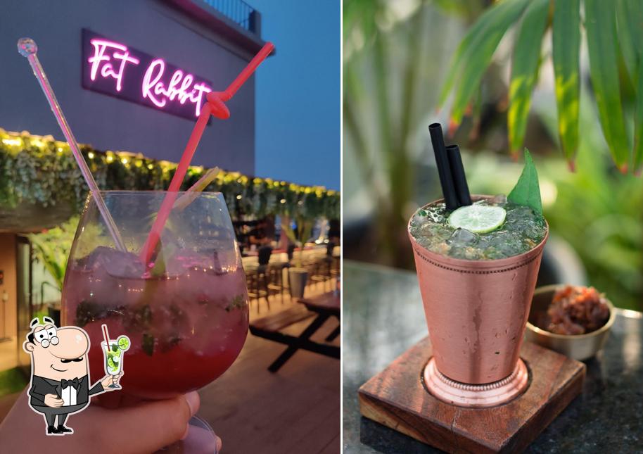 Enjoy a beverage at Fat Rabbit Rooftop Food and Cocktail Bar
