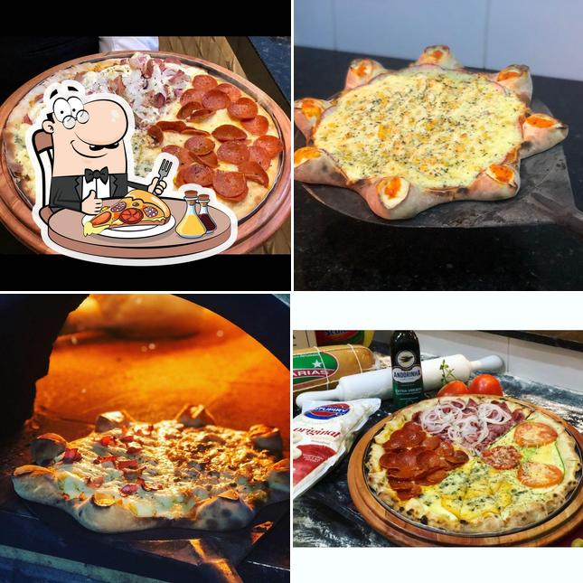 Escolha pizza no Arcos di Luna Pizzaria e Restaurante