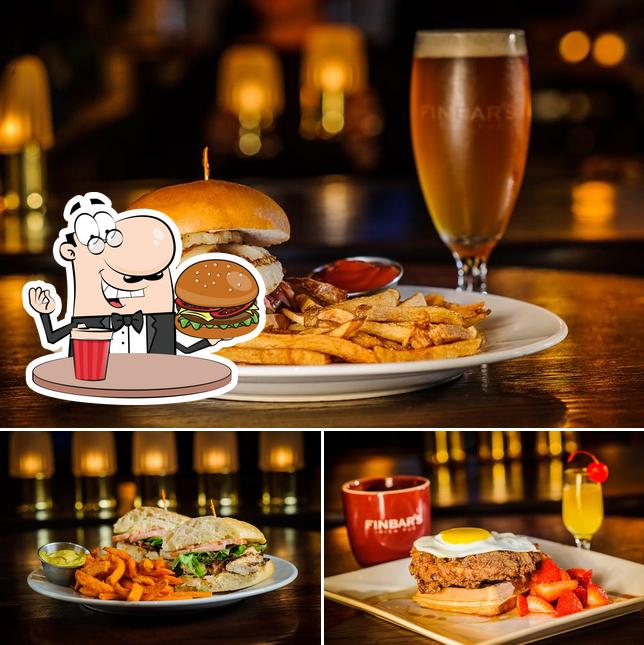 Get a burger at Finbar's Irish Pub