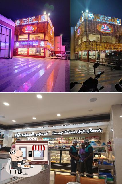 This is the picture displaying exterior and interior at Adyar Ananda Bhavan - A2B