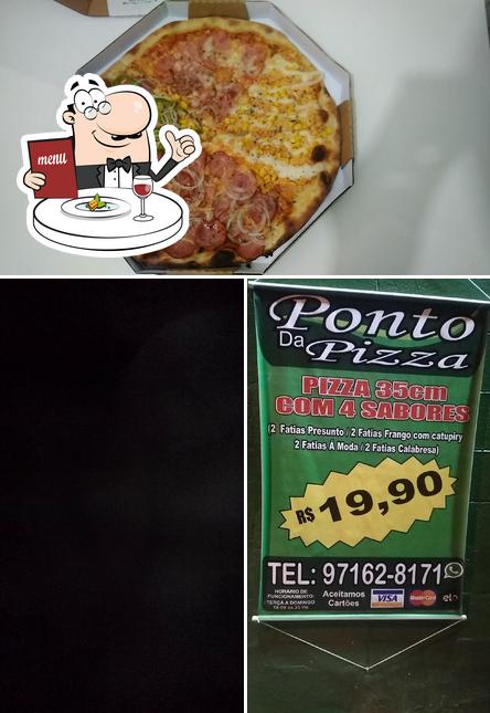 A imagem da comida e exterior a Ponto da Pizza