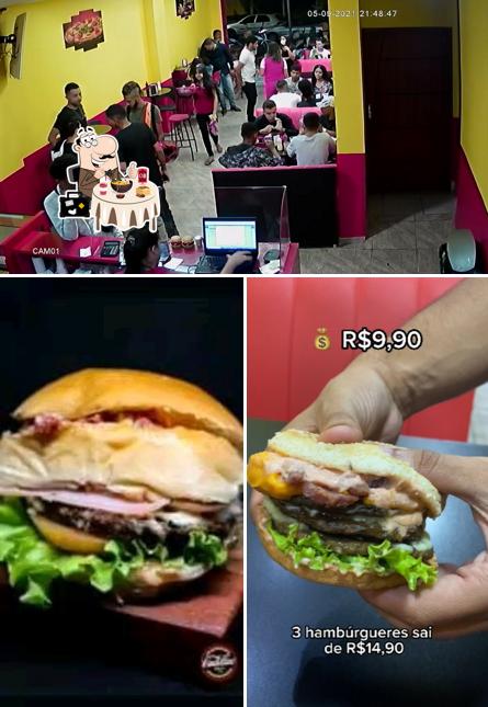 A comida e interior do restaurante