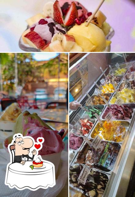 Gelato Italiano serves a number of desserts
