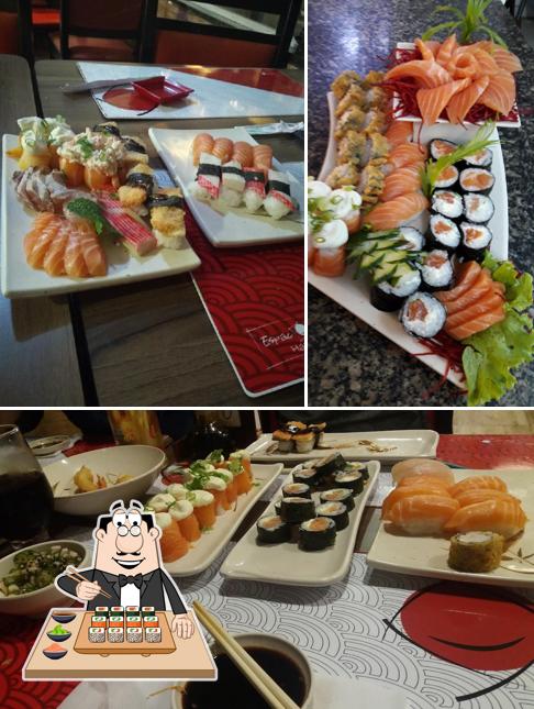 Peça diferentes opções de sushi