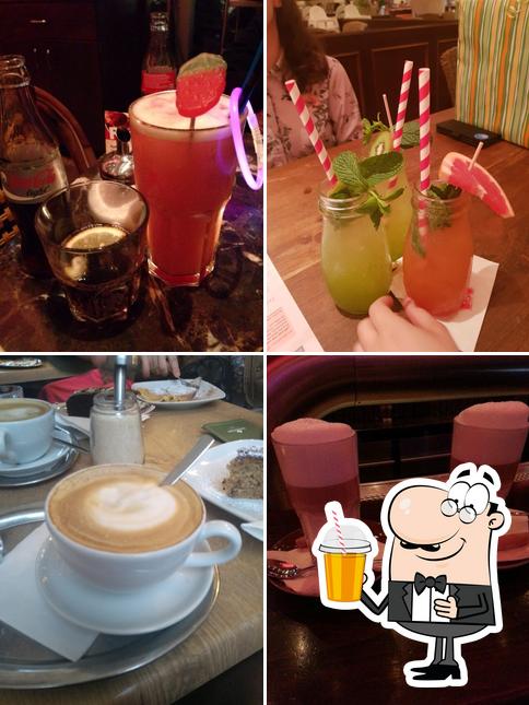 Enjoy a drink at Cafe Extrablatt Wiesbaden