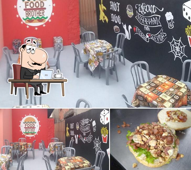 A imagem do Food & Brother’s interior e comida