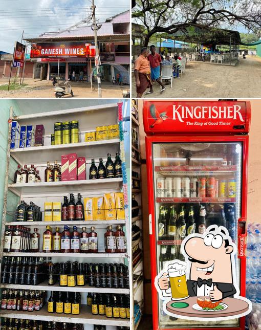 Ganesh Wines serves a range of beers