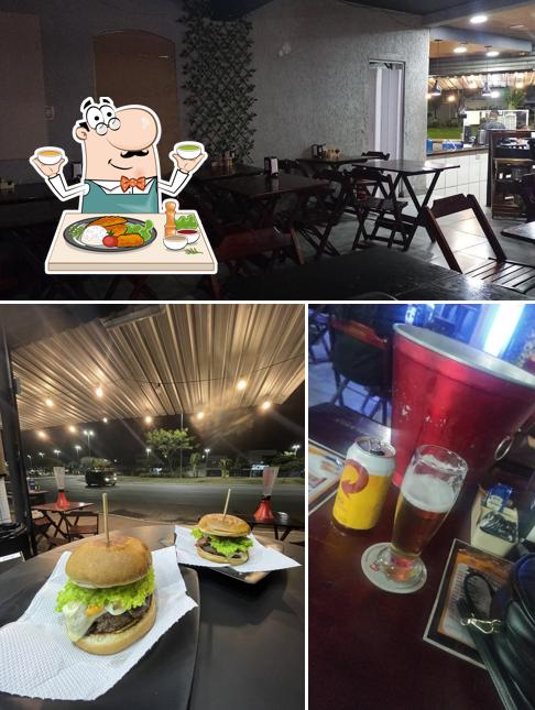 A ilustração da comida e interior no Eskinna Beer Bar e Restaurante