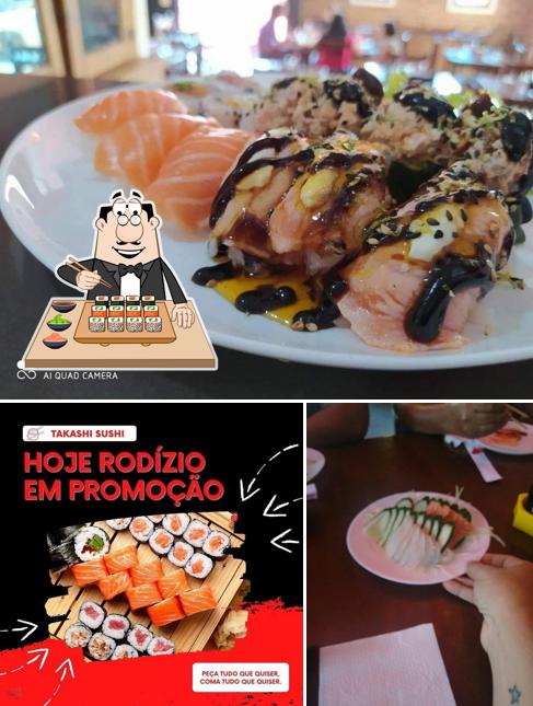 Prove diferentes opções de sushi