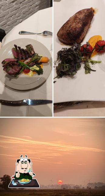 La nourriture et extérieur du restaurant