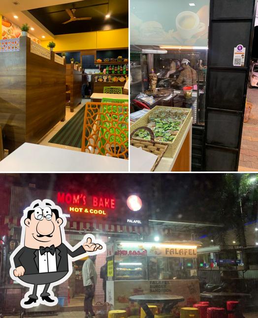 This is the image depicting interior and exterior at Mom's Bake